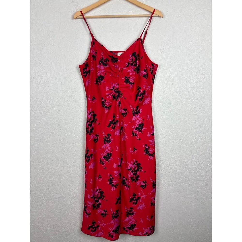 NEW A New Day Womens Slip Dress Sz Medium Red Floral Dark Romantic‎ Feminine Y2K